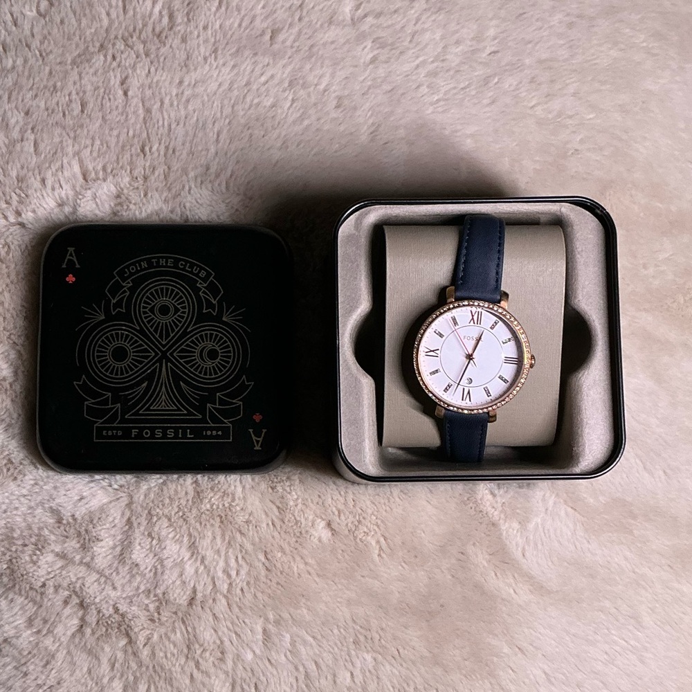 Fossil Navy and Gold Timepiece